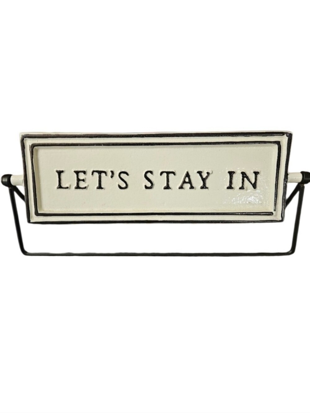 Hearth & Hand Magnolia Ceramic "Let's Go Out/Let's Stay In" Sign